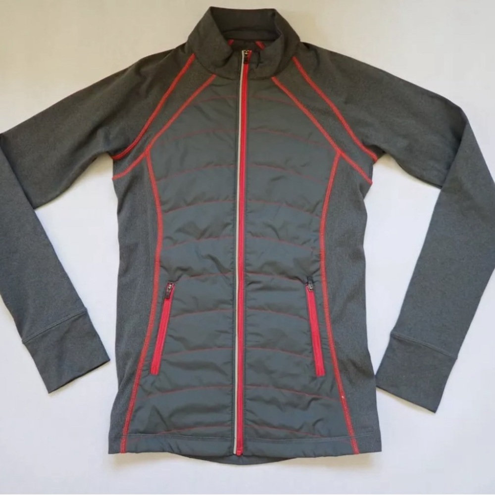 REI Co-Op  Hybrid Full Zip Jacket Size Women XS Gray Hiking Trail Puffer
